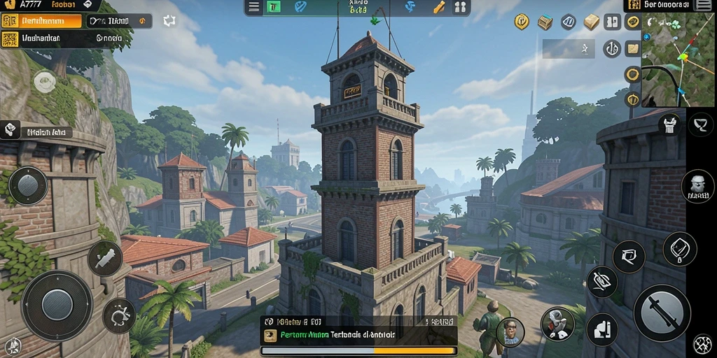 Tampilan gameplay A7777 menampilkan strategi menara dan serangan musuh.