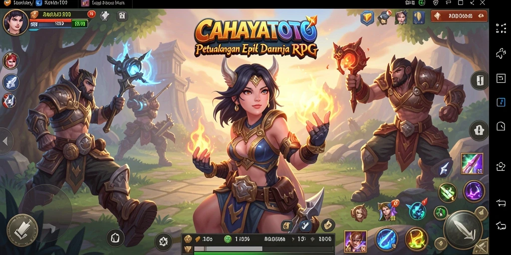 Screenshot gameplay CAHAYATOTO menampilkan aksi epik dalam petualangan RPG.