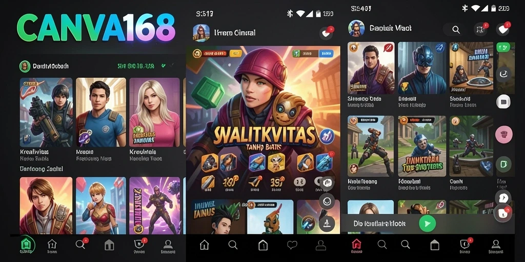 Tampilan utama <strong>CANVA168</strong> dengan berbagai pilihan desain menarik.