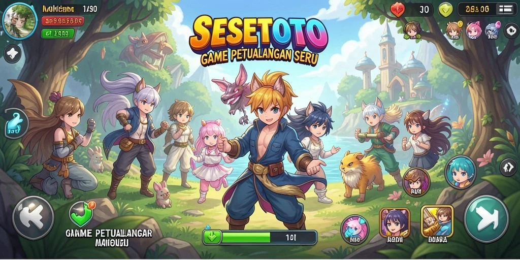 Tampilan gameplay SESETOTO yang epik dan penuh warna.