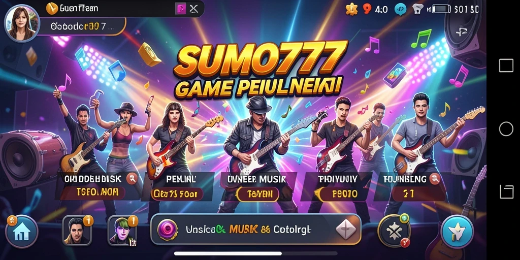 Tangkapan layar gameplay SUMO777 yang menggambarkan keseruan bermain musik.