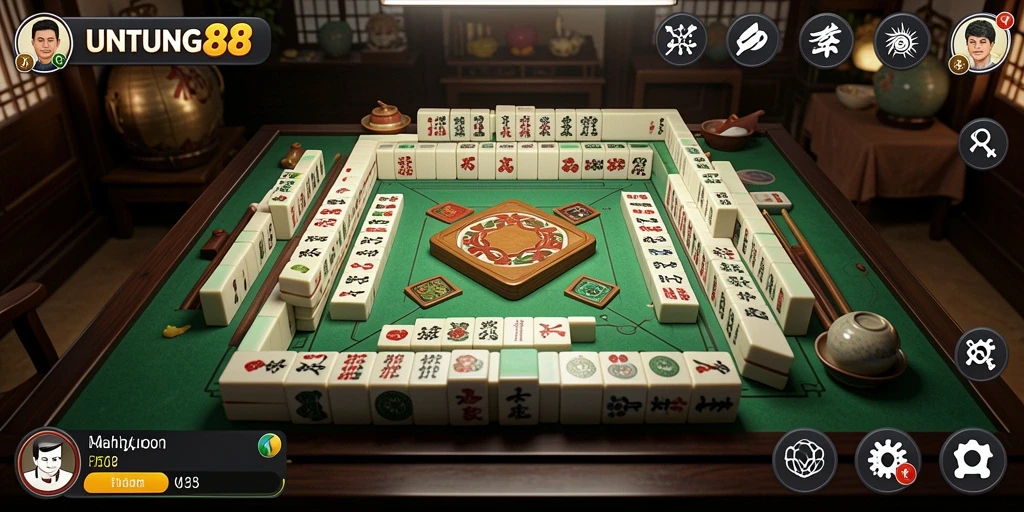 Screenshot UNTUNG88 menampilkan gameplay Mahjong yang seru dan mendebarkan.
